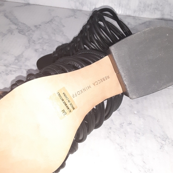 Rebecca Minkoff Black Strappy Sandal Heels Size 6 $228 - Picture 7 of 8